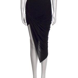 Helmut Lang Black Cotton Asymmetric or High-Low skirt, Size Small
